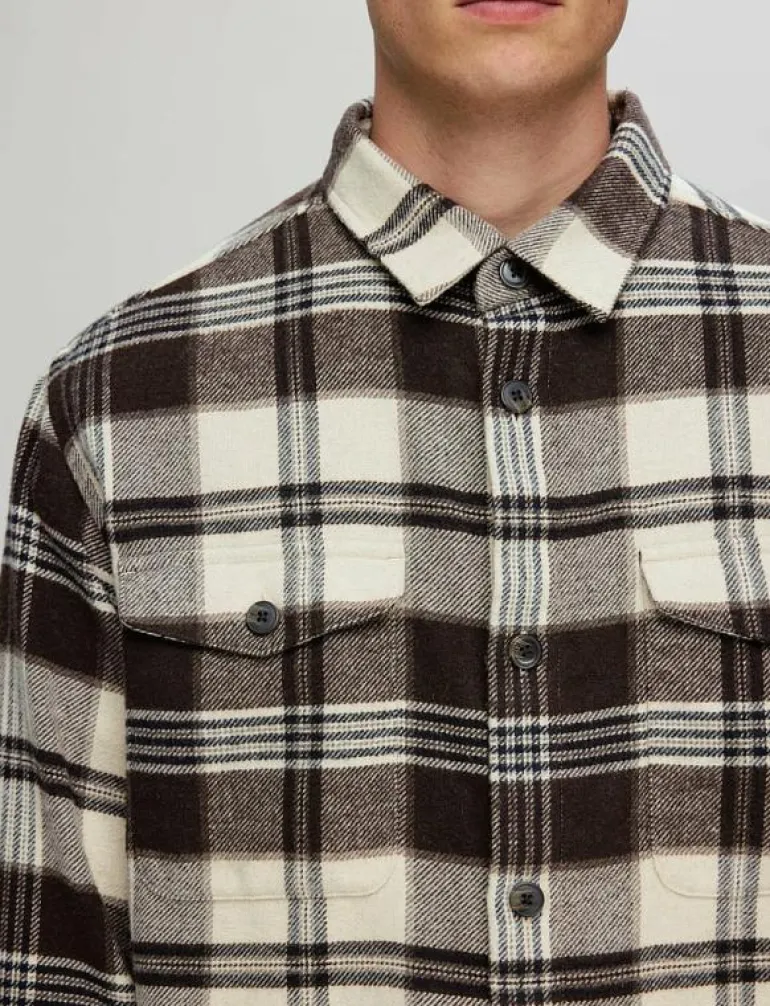 SLHRLXPABLO WOOL BLEND OVERSHIRT - Rutiga skjortor