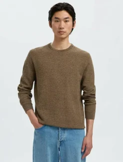 SLHROSS LS KNIT STRUCTURE CREW NECK NOOS - Rundhalsad