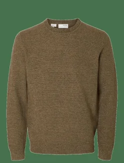 SLHROSS LS KNIT STRUCTURE CREW NECK NOOS - Rundhalsad