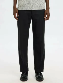 SLH196-STRAIGHT TERRY WOOL BLND PNT NOOS - Casual byxor