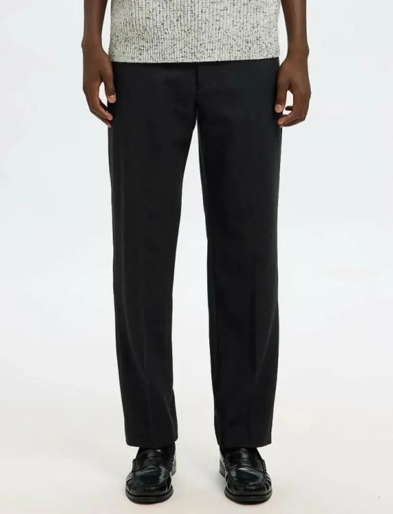 SLH196-STRAIGHT TERRY WOOL BLND PNT NOOS - Casual byxor