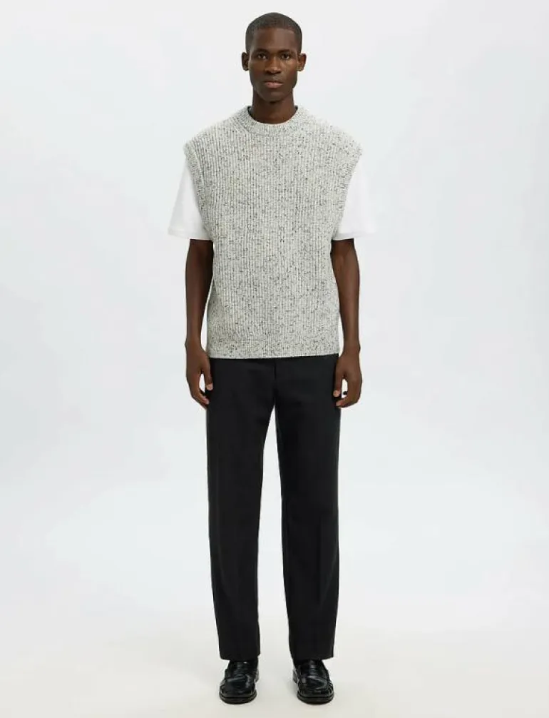 SLH196-STRAIGHT TERRY WOOL BLND PNT NOOS - Casual byxor
