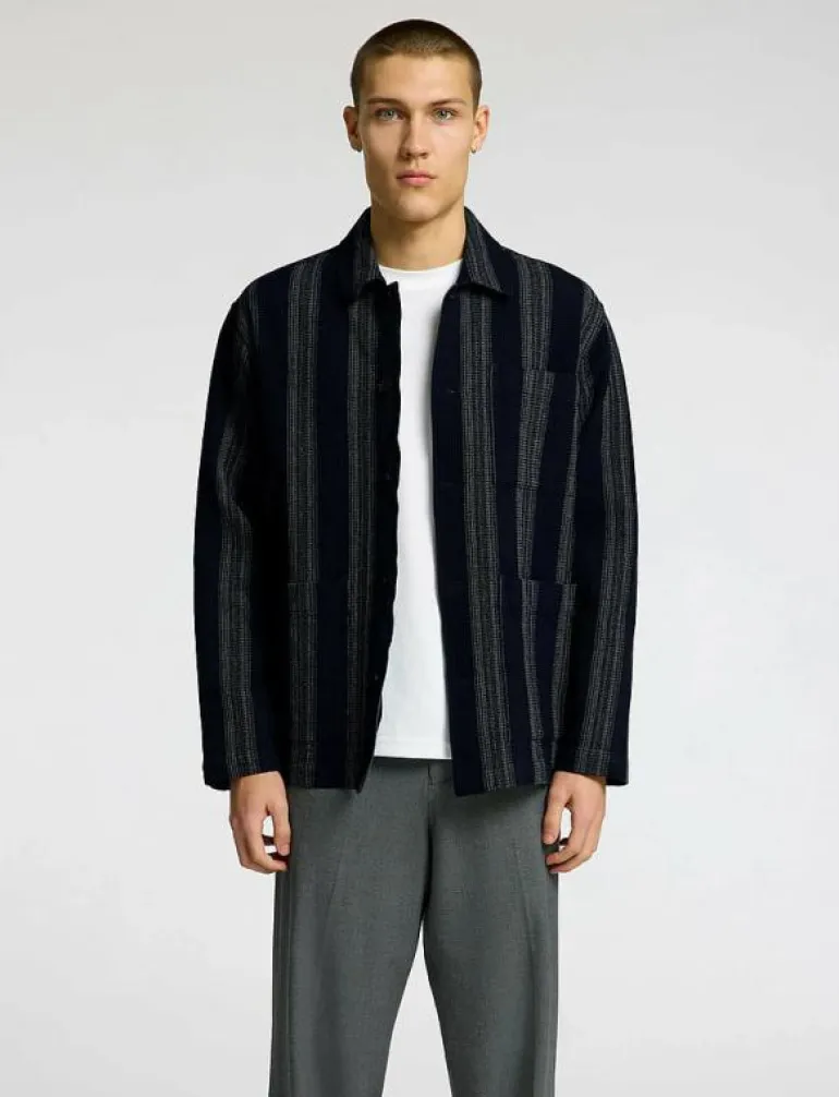 SLHTONY WAFFLE STRIPE OVERSHIRT - Jackor & rockar