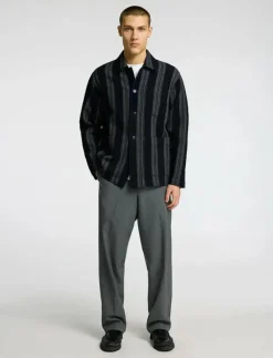 SLHTONY WAFFLE STRIPE OVERSHIRT - Jackor & rockar