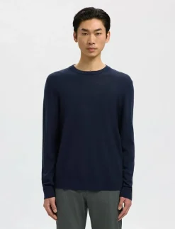 SLHTRAY LS KNIT MERINO CREW NECK NOOS - Rundhalsad