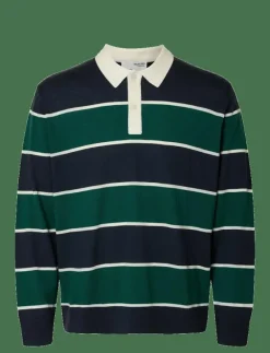 SLHTRAY LS KNIT MERINO RELAXED POLO - Långärmade pikéer