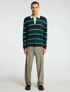 SLHTRAY LS KNIT MERINO RELAXED POLO - Långärmade pikéer