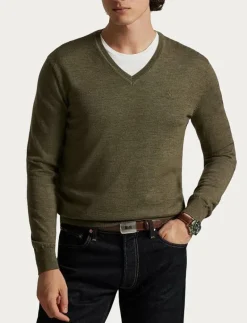 Slim Fit Washable Wool V-Neck Sweater - V-ringat
