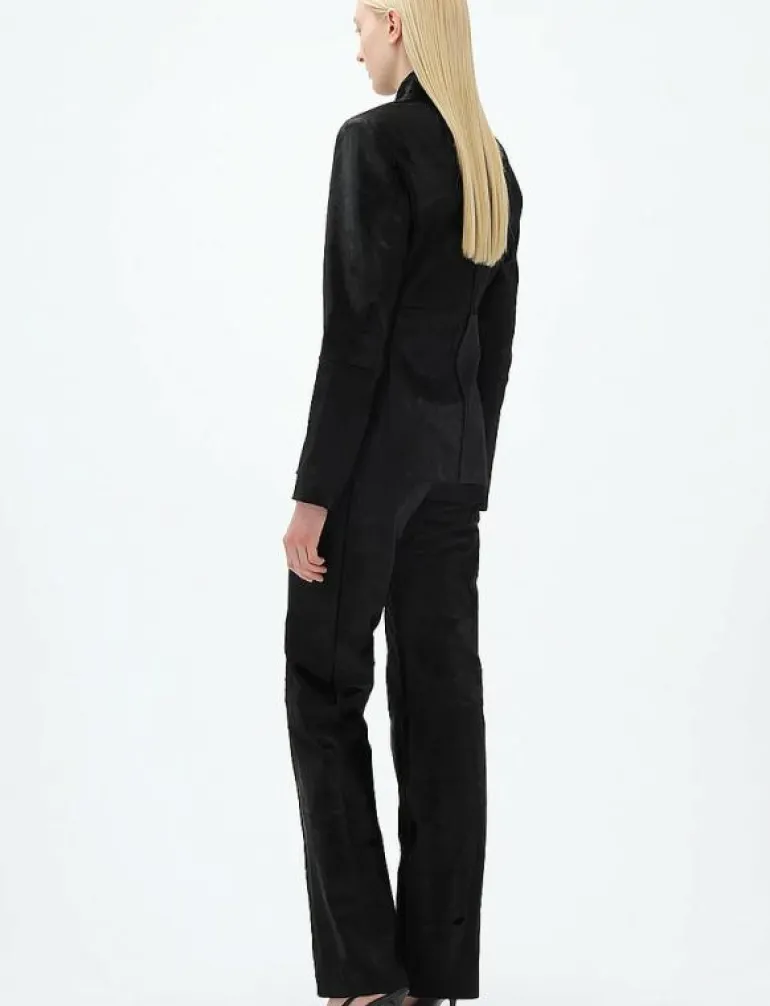 SLIM LEATHER BLAZER - Skinnjackor