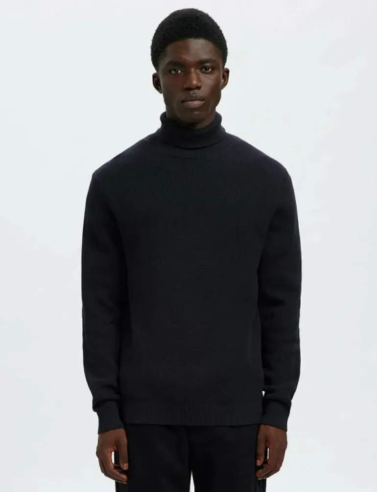 SLMDANE LS KNIT STRUCTURE ROLL NECK NOOS - Polokrage