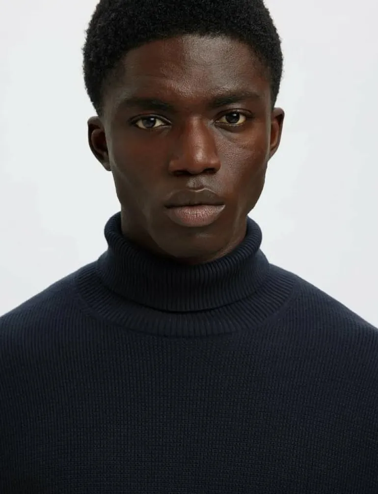 SLMDANE LS KNIT STRUCTURE ROLL NECK NOOS - Polokrage