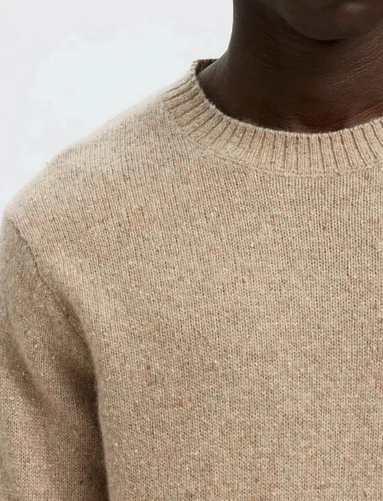 SLMNEIL LS KNIT NEPS CREW NECK - Rundhalsad