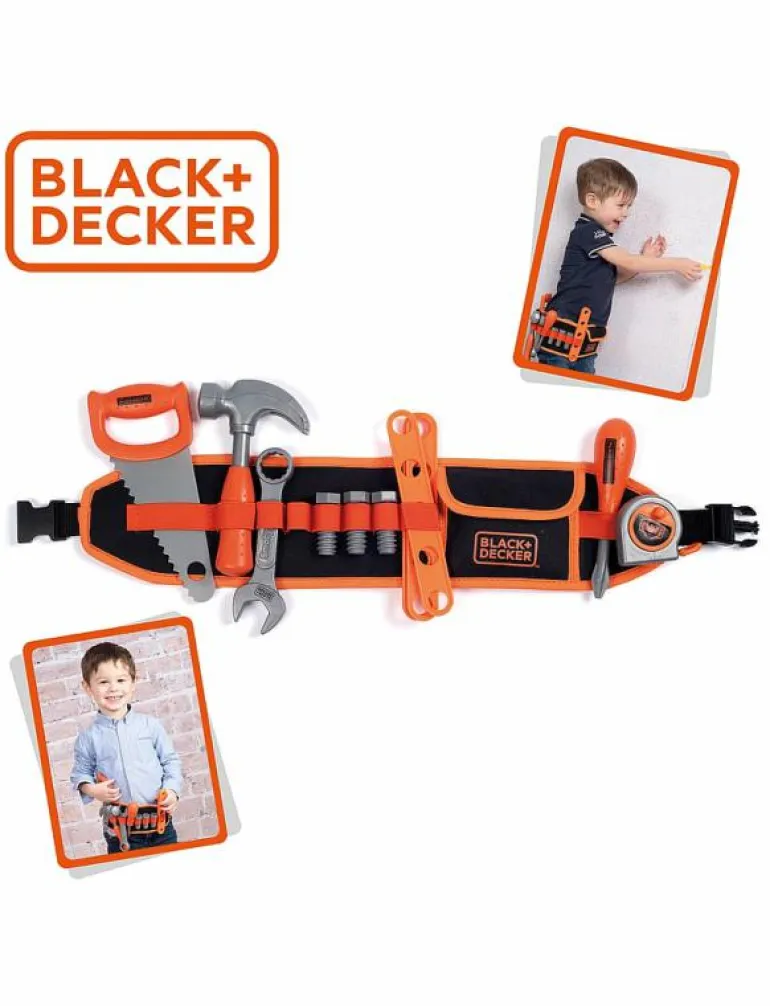 Smoby Black+Decker Verktygsbälte i tyg - Leksaksverktyg