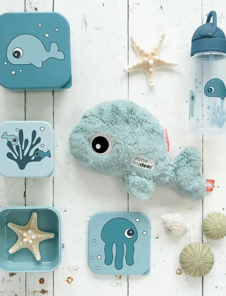 Snack box set 3 pcs Sea friends Blue - Matlåda