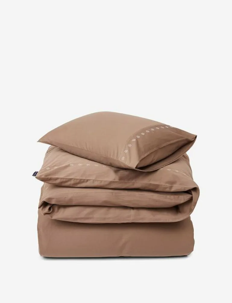 Snowflake Embroidered Cotton Sateen Set - Påslakanset