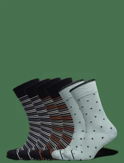 SOCKS 6-P, BAMBOO, MULTI 115S24 6 PC/PACK - Vanliga strumpor