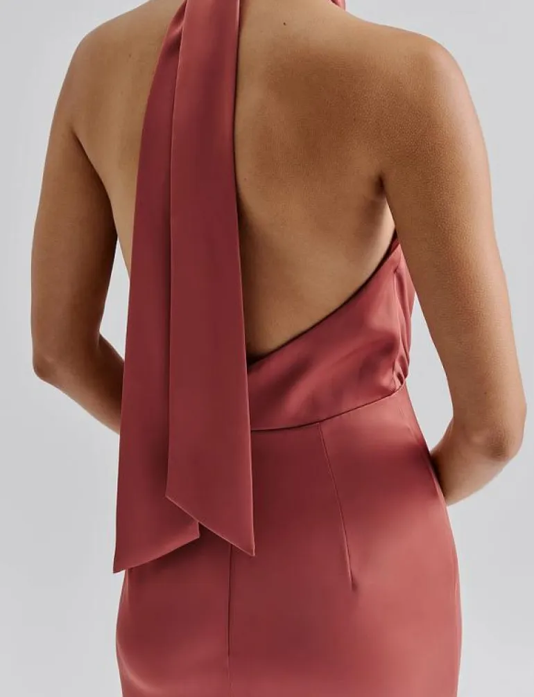 Solange open back halterneck midi dress - Midiklänningar
