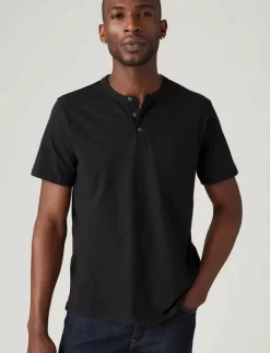 SS HM HENLEY MINERAL BLACK - Kortärmad t-shirt