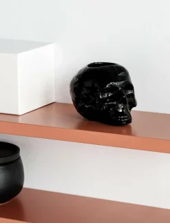 Still Life skull ljuslykta svart 85mm - Skulpturer & Porslinsfigurer