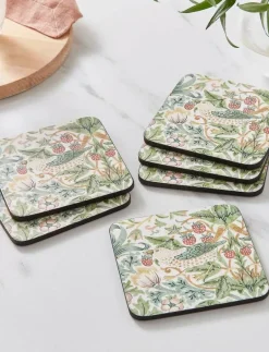 Strawberry Thief Coasters - Set of 6 - Serveringstillbehör