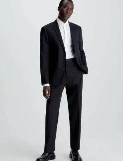 STRETCH WOOL SLIM SUIT BLAZER - Enkelknäppta kavajer