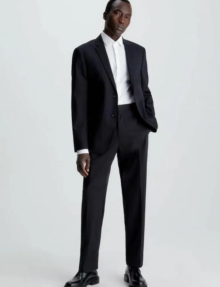 STRETCH WOOL SLIM SUIT BLAZER - Enkelknäppta kavajer