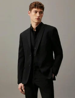 STRETCH WOOL SLIM SUIT BLAZER - Enkelknäppta kavajer