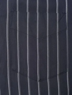 Striped Belted Twill Wide-Leg Jumpsuit - Jumpsuits