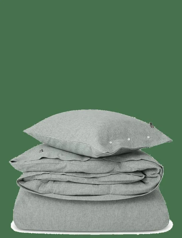 Striped Cotton Flannel Bed Set - Påslakanset