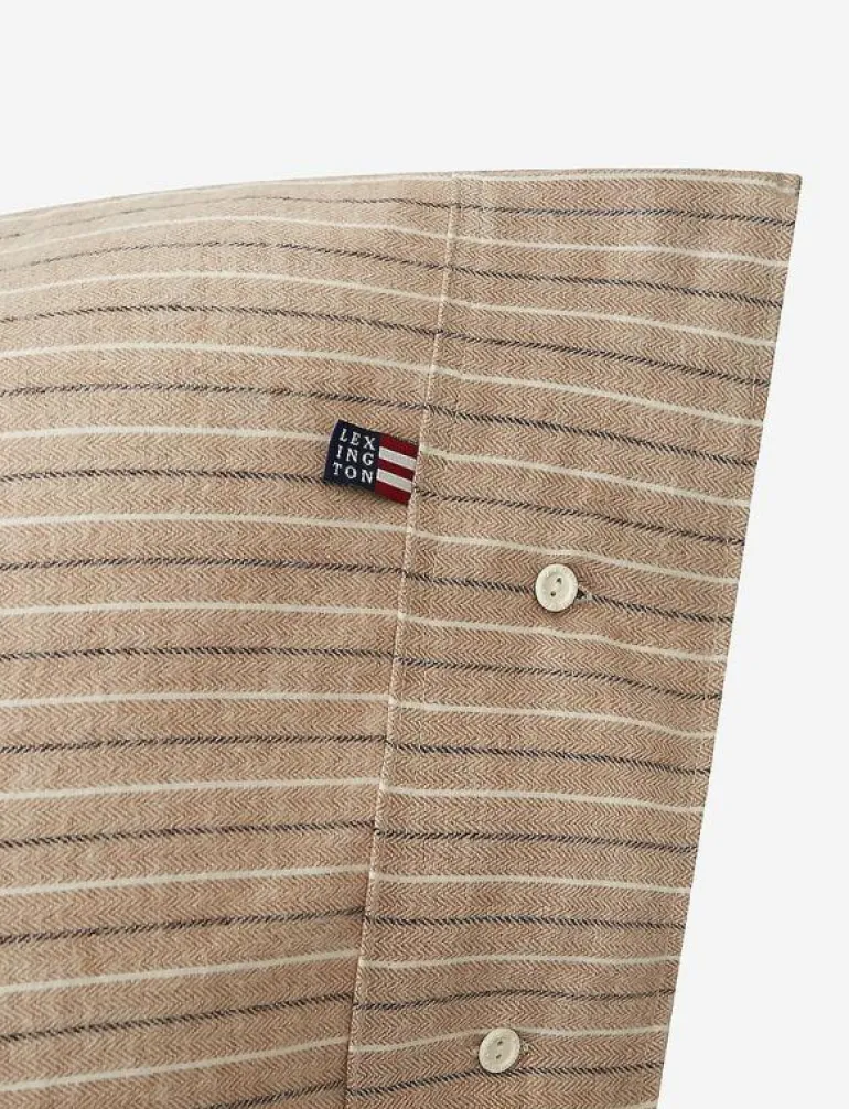 Striped Cotton Flannel Pillowcase - Örngott
