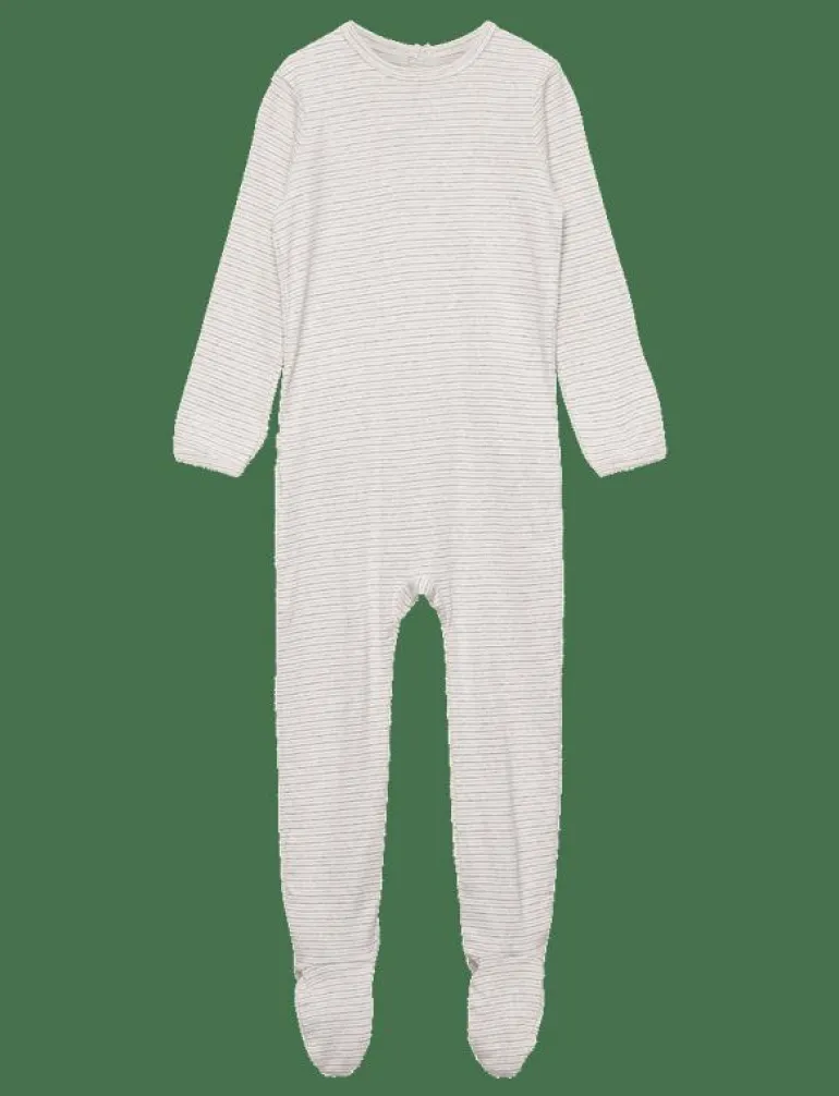 STRIPED JERSEY FULL BODY W. BACK OPENING - Långärmad bodysuit