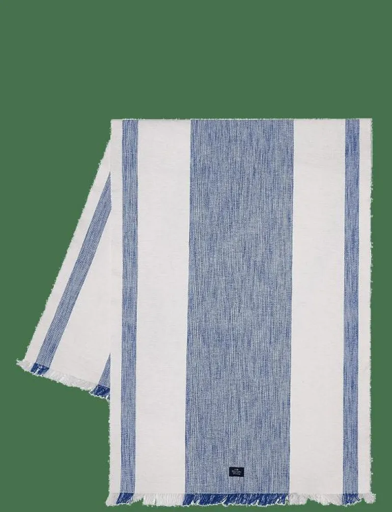 Striped Organic Cotton Runner with Fringes - Dukar & löpare