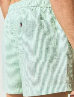 Striped Seersucker Swim Trunks - Badbyxor