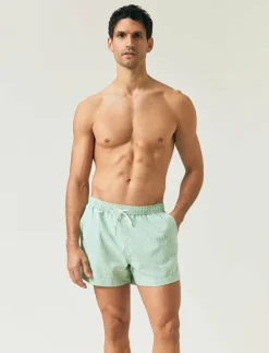 Striped Seersucker Swim Trunks - Badbyxor