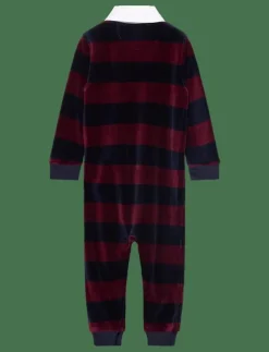 Striped Velour Rugby Coverall - Långärmad bodysuit