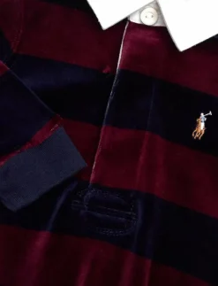 Striped Velour Rugby Coverall - Långärmad bodysuit