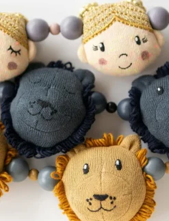 Stroller chain, knittet, Soft rose ballerina - Leksak för barnvagnen