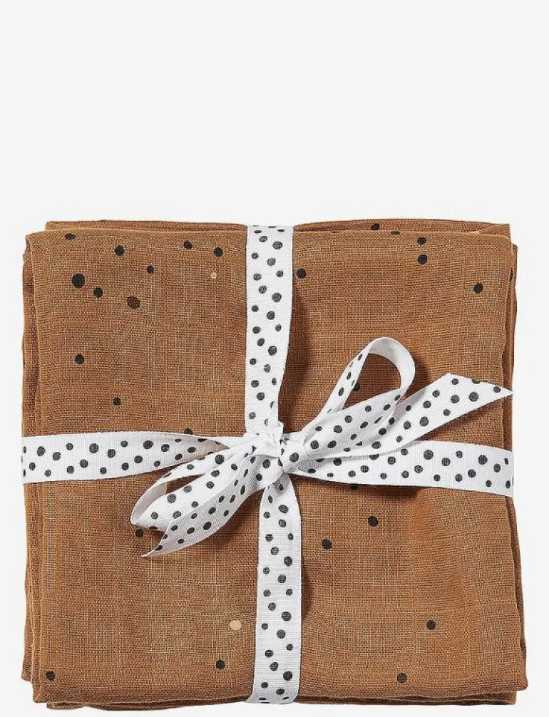 Swaddle 2-pack Dreamy dots Mustard - Muslinfiltar