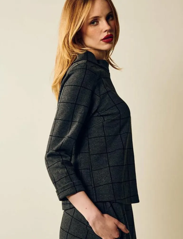 Tara Houndstooth Jumper - Sweatshirts