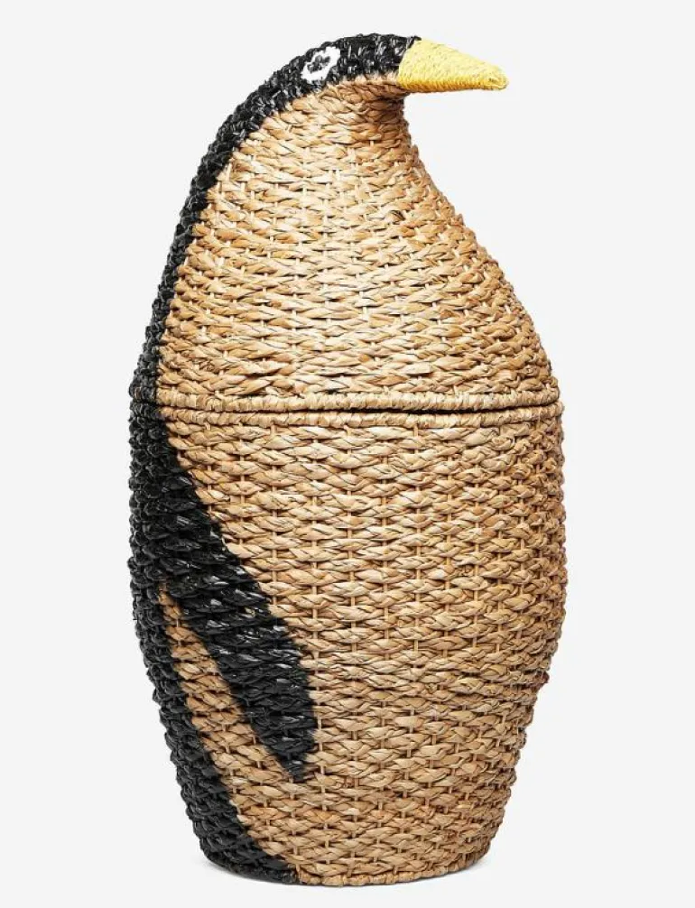 Tazia Basket w/Lid, Black, Bankuan Grass - Förvaringskorgar