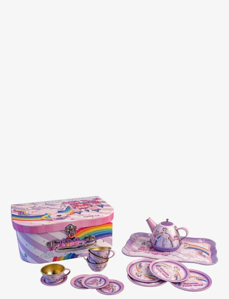 Tea set in suitcase w. unicorn motives - Leksakskök & Tillbehör