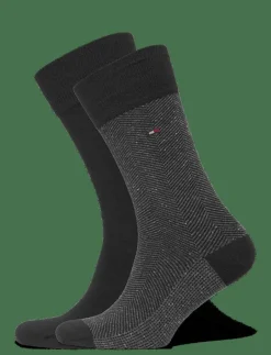 TH MEN SOCK 2P NAPPY HERRINGBONE - Vanliga strumpor