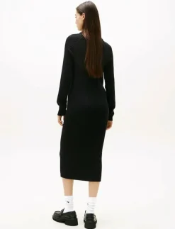 TJW MOCKNECK BADGE SWEATER DRESS - Midiklänningar