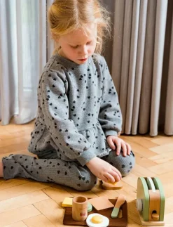 TOASTER SET WOOD IN GIFT BOX - 9 PCS - Tillbehör till leksakskök