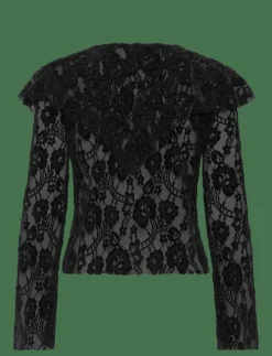 Tolpa Lace Black Blouse - Långärmade blusar
