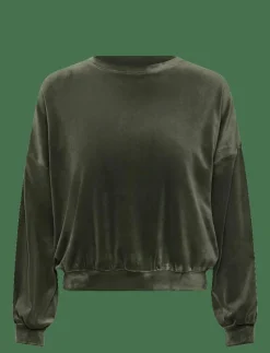 TOP LS VELOURS CREW - Överdelar