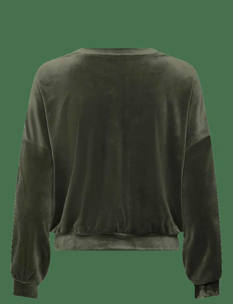 TOP LS VELOURS CREW - Överdelar
