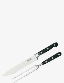 Trancherset Pluton 2 delar Stål/Svart - Köttknivar