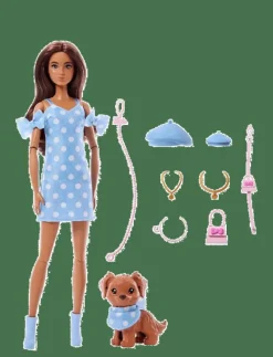 Twinning Looks Fashion Doll with Pet Dog, Matching Blue Clothes & Accessories, Brunette - Dockor
