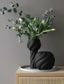 Twist Ball Vase 20cm Black - Vaser